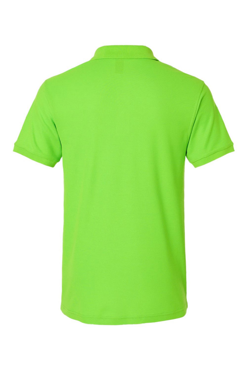 AllPro 62800 Mens Pique Short Sleeve Polo Shirt Lime Green Flat Back