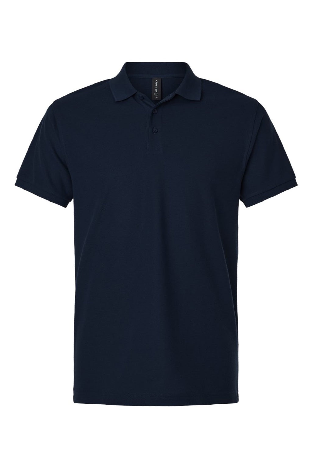 AllPro 62800 Mens Pique Short Sleeve Polo Shirt Navy Blue Flat Front