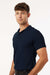 AllPro 62800 Mens Pique Short Sleeve Polo Shirt Navy Blue Model Side