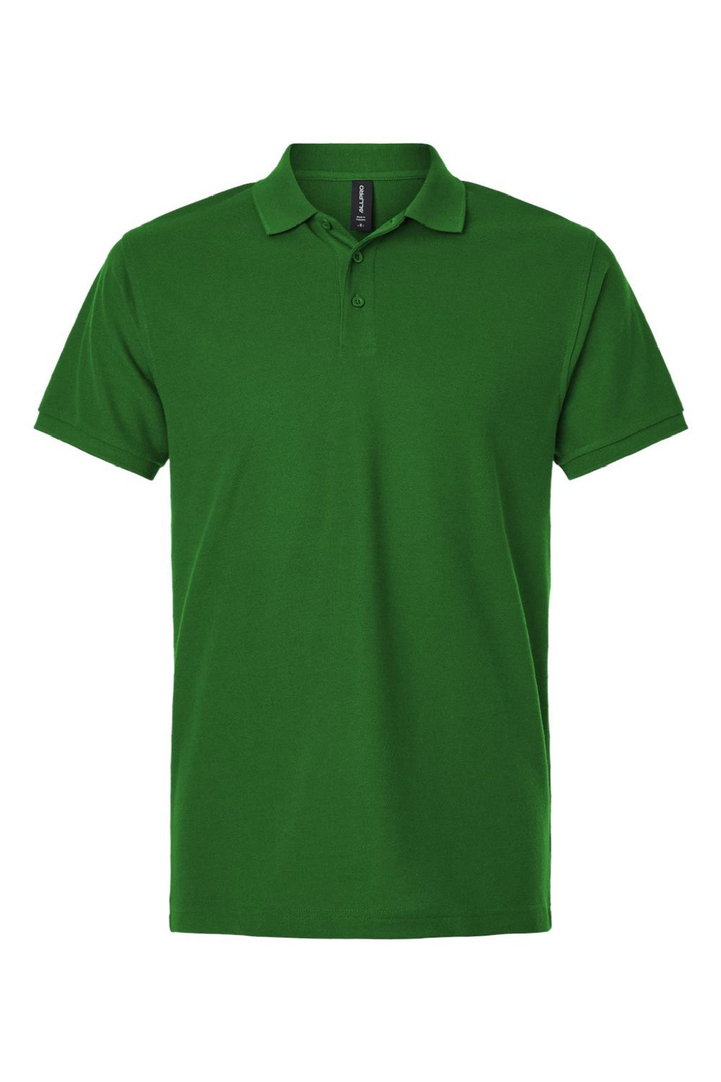 AllPro 62800 Mens Pique Short Sleeve Polo Shirt Olive Green Flat Front