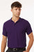 AllPro 62800 Mens Pique Short Sleeve Polo Shirt Purple Model Front