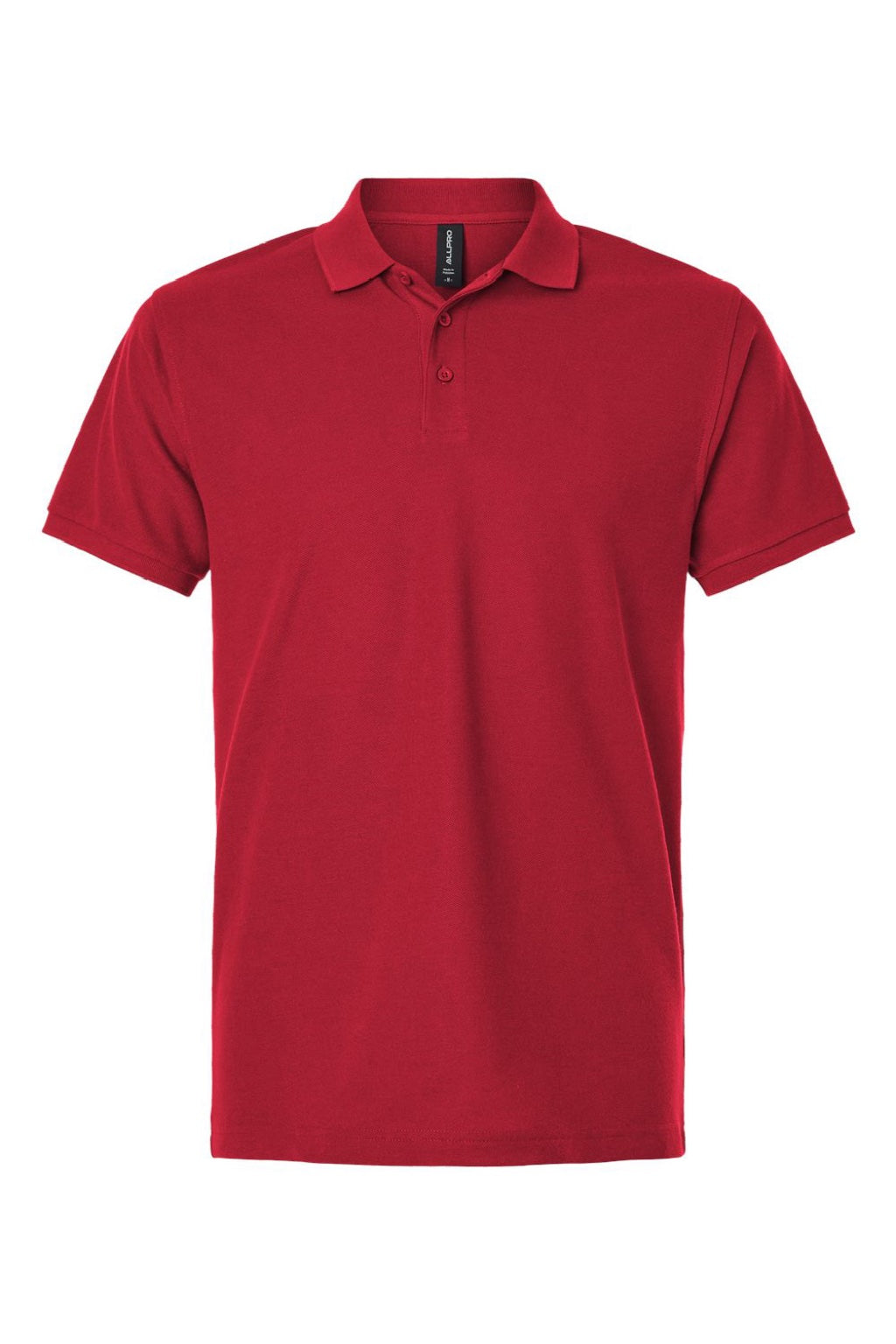 AllPro 62800 Mens Pique Short Sleeve Polo Shirt Red Flat Front