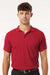 AllPro 62800 Mens Pique Short Sleeve Polo Shirt Red Model Front