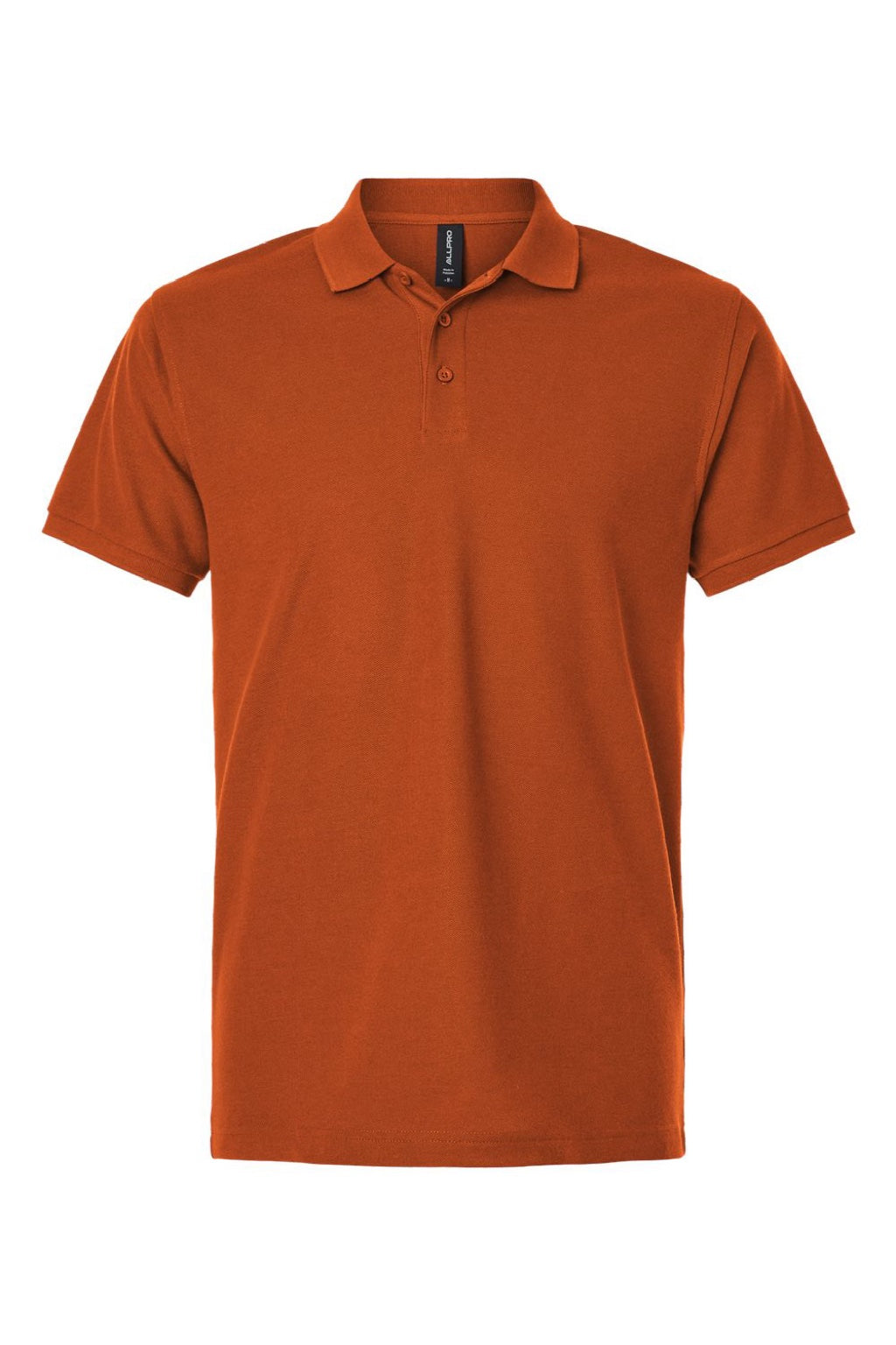 AllPro 62800 Mens Pique Short Sleeve Polo Shirt Rust Orange Flat Front