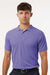 AllPro 62800 Mens Pique Short Sleeve Polo Shirt Violet Purple Model Front