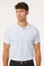 AllPro 62800 Mens Pique Short Sleeve Polo Shirt White Model Front