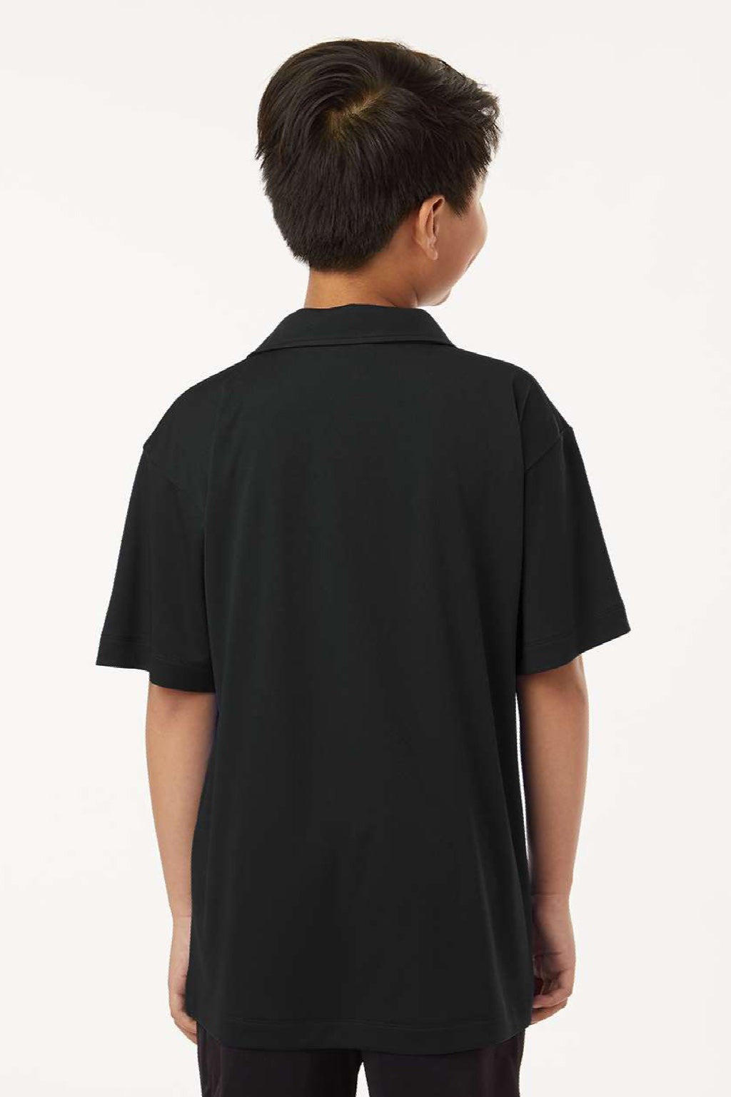 AllPro 41800Y Youth Pro Lock Performance Short Sleeve Polo Shirt Black Model Back