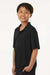 AllPro 41800Y Youth Pro Lock Performance Short Sleeve Polo Shirt Black Model Side