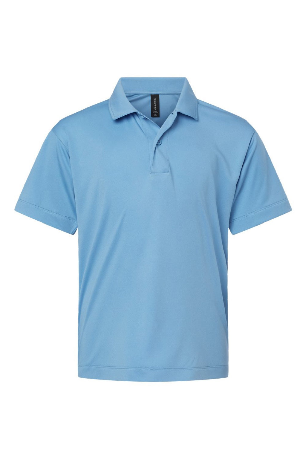 AllPro 41800Y Youth Pro Lock Performance Short Sleeve Polo Shirt Carolina Blue Flat Front
