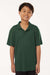 AllPro 41800Y Youth Pro Lock Performance Short Sleeve Polo Shirt Forest Green Model Front