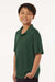 AllPro 41800Y Youth Pro Lock Performance Short Sleeve Polo Shirt Forest Green Model Side