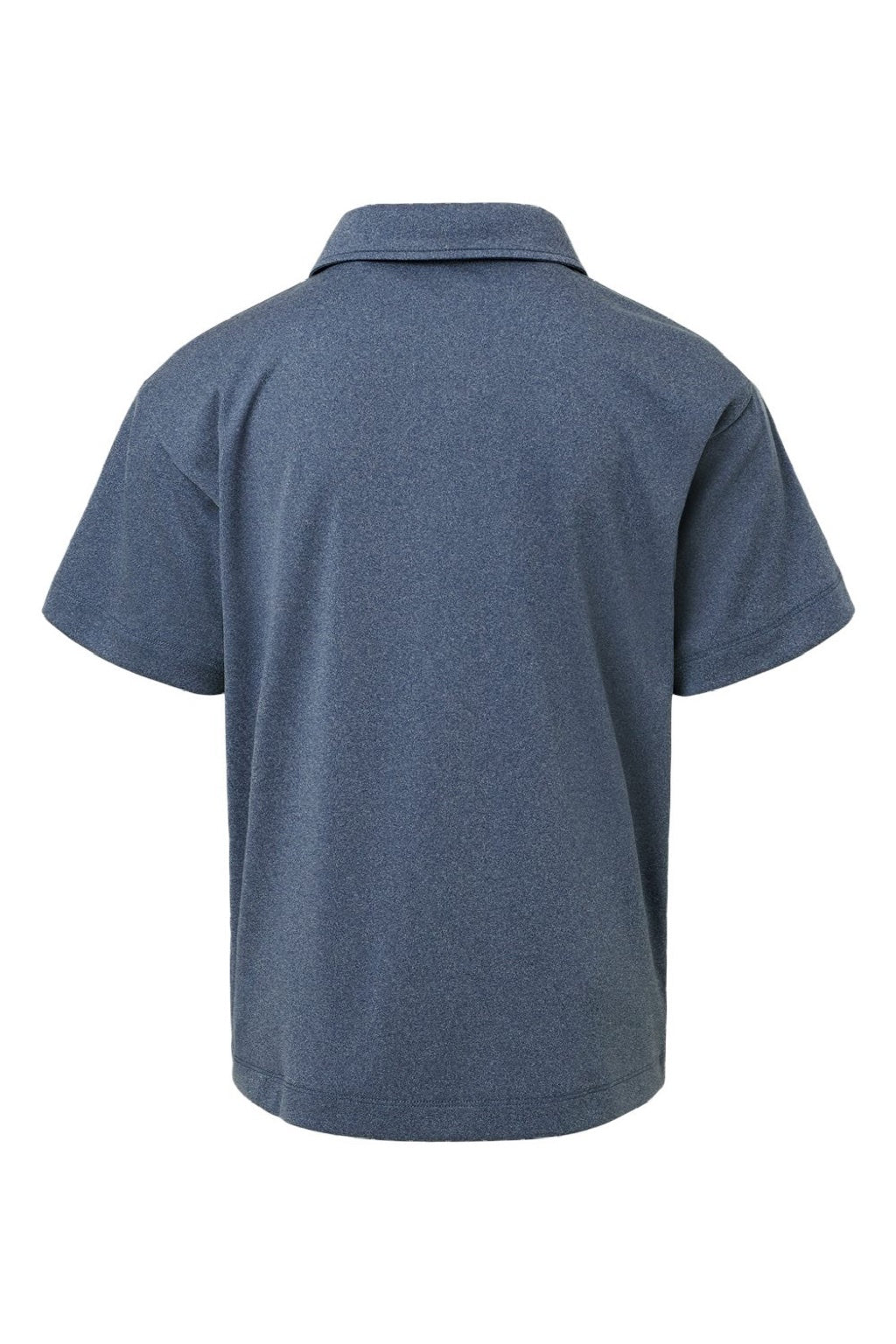 AllPro 41800Y Youth Pro Lock Performance Short Sleeve Polo Shirt Heather Navy Blue Flat Back