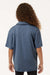AllPro 41800Y Youth Pro Lock Performance Short Sleeve Polo Shirt Heather Navy Blue Model Back