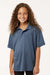 AllPro 41800Y Youth Pro Lock Performance Short Sleeve Polo Shirt Heather Navy Blue Model Front