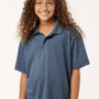 AllPro Youth Pro Lock Performance Moisture Wicking Short Sleeve Polo Shirt - Heather Navy Blue - Coming Soon