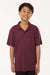 AllPro 41800Y Youth Pro Lock Performance Short Sleeve Polo Shirt Maroon Model Front