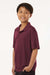AllPro 41800Y Youth Pro Lock Performance Short Sleeve Polo Shirt Maroon Model Side