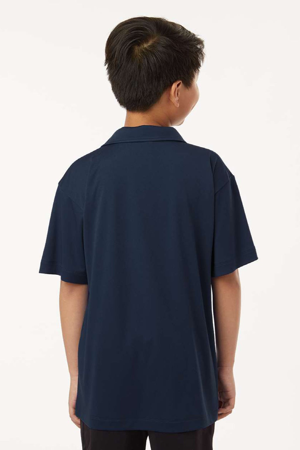 AllPro 41800Y Youth Pro Lock Performance Short Sleeve Polo Shirt Navy Blue Model Back