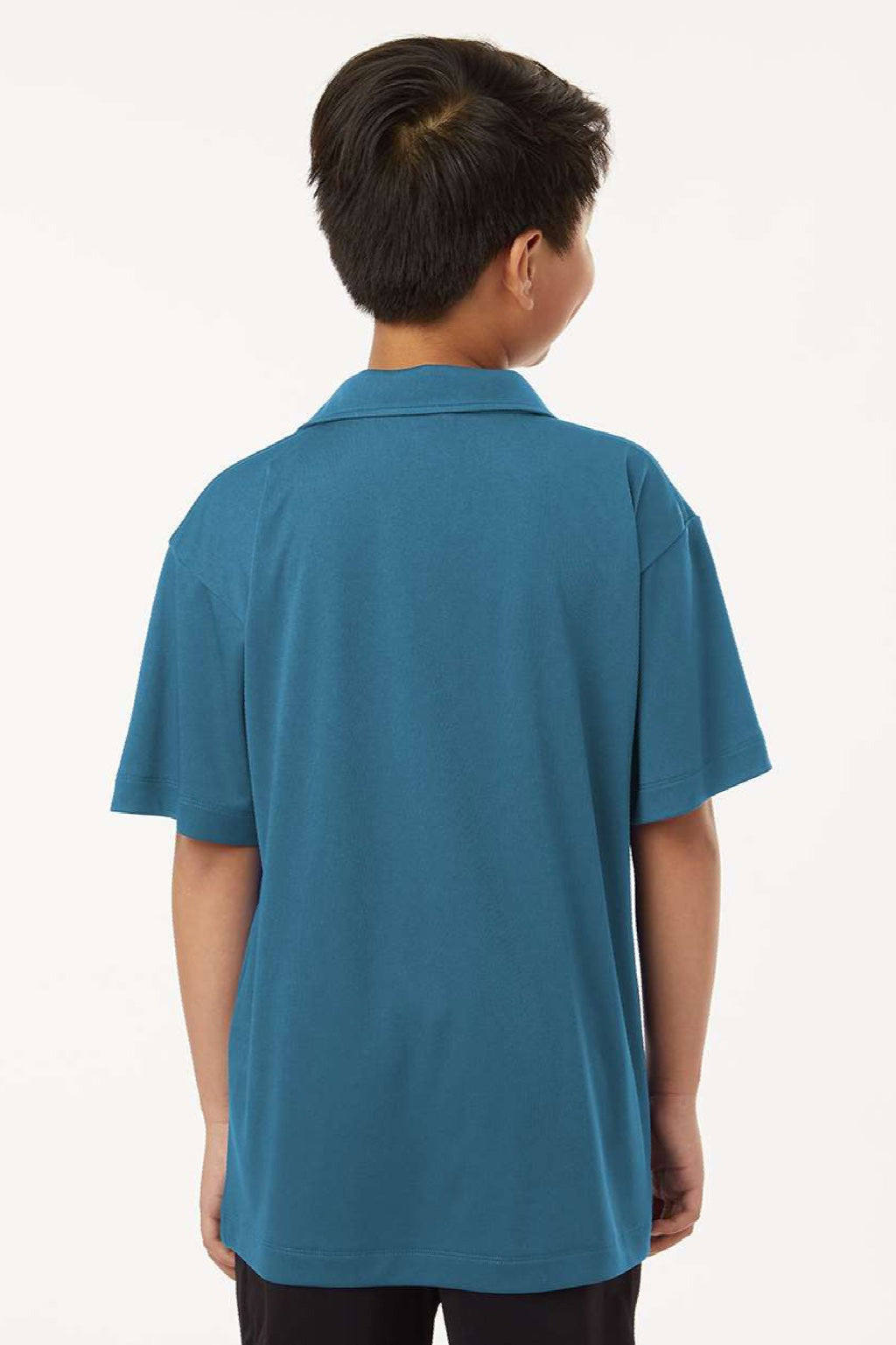 AllPro 41800Y Youth Pro Lock Performance Short Sleeve Polo Shirt Pacific Blue Model Back