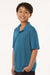 AllPro 41800Y Youth Pro Lock Performance Short Sleeve Polo Shirt Pacific Blue Model Side