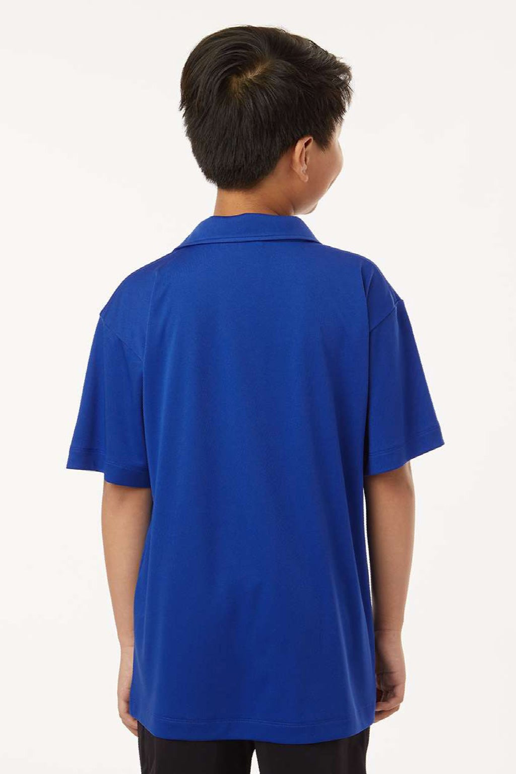 AllPro 41800Y Youth Pro Lock Performance Short Sleeve Polo Shirt Royal Blue Model Back
