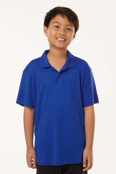 AllPro 41800Y Youth Pro Lock Performance Short Sleeve Polo Shirt Royal Blue Model Front