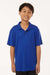 AllPro 41800Y Youth Pro Lock Performance Short Sleeve Polo Shirt Royal Blue Model Front