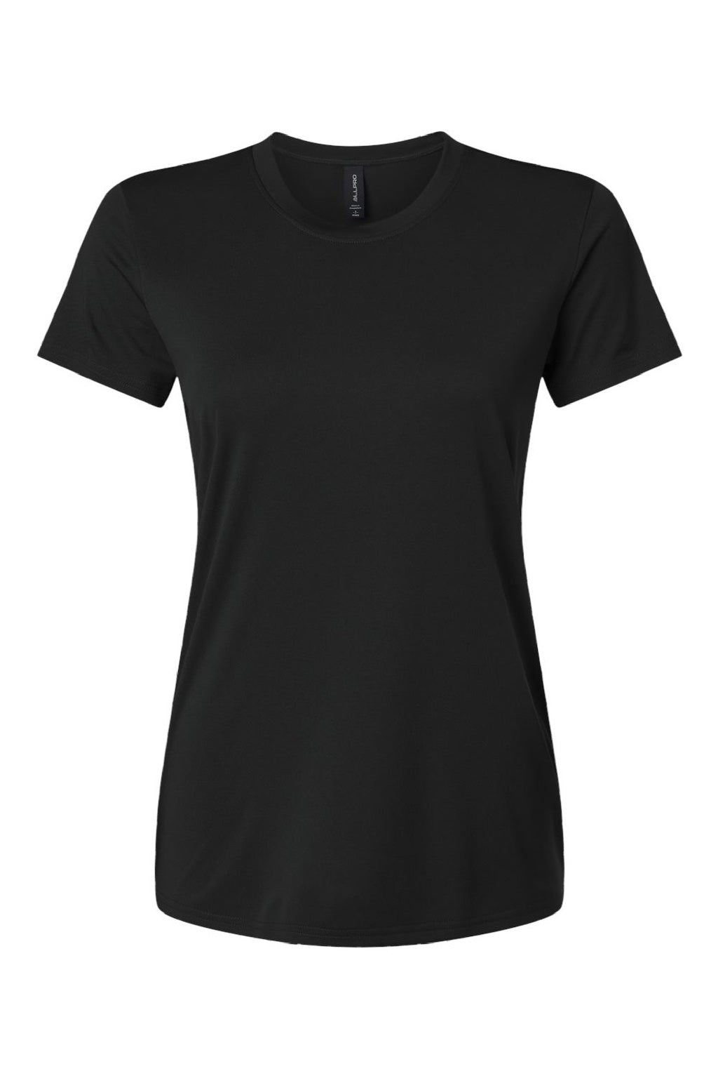 AllPro 48000L Womens Pro Lock Performance Short Sleeve Crewneck T-Shirt Black Flat Front
