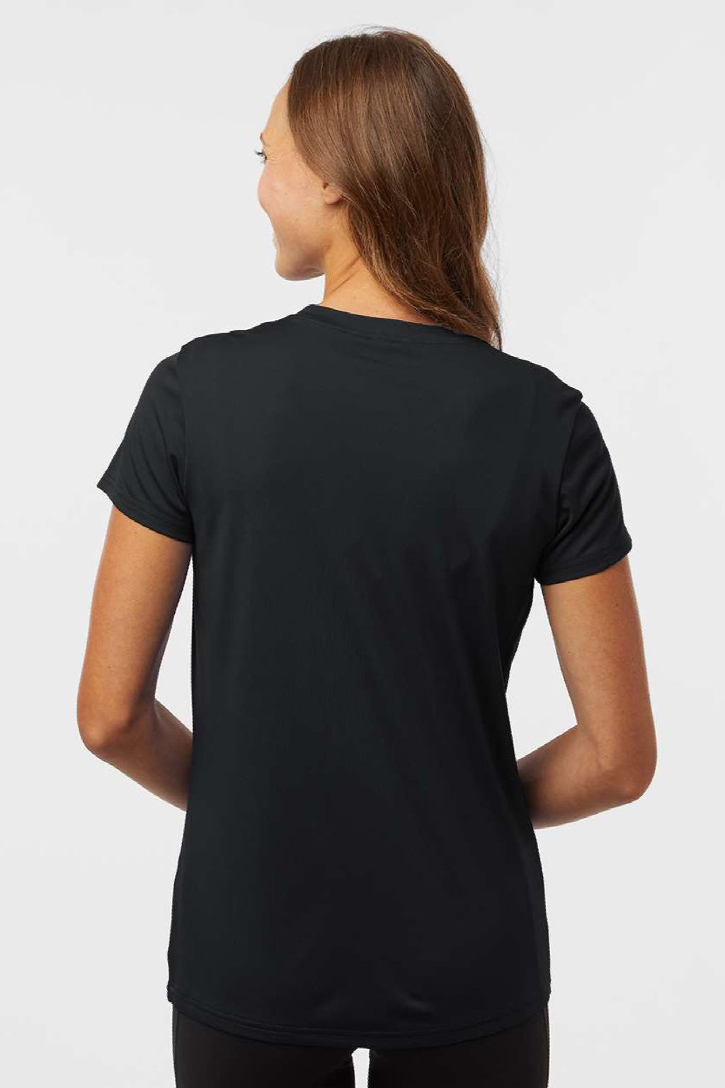 AllPro 48000L Womens Pro Lock Performance Short Sleeve Crewneck T-Shirt Black Model Back