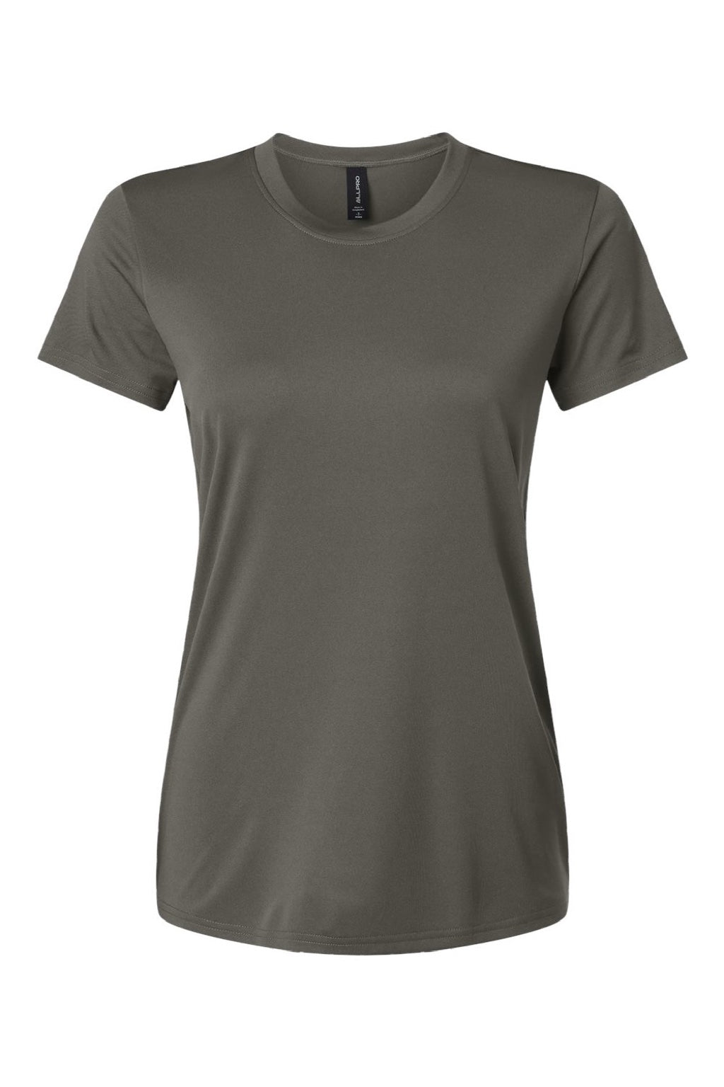 AllPro 48000L Womens Pro Lock Performance Short Sleeve Crewneck T-Shirt Charcoal Grey Flat Front