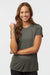 AllPro 48000L Womens Pro Lock Performance Short Sleeve Crewneck T-Shirt Charcoal Grey Model Front