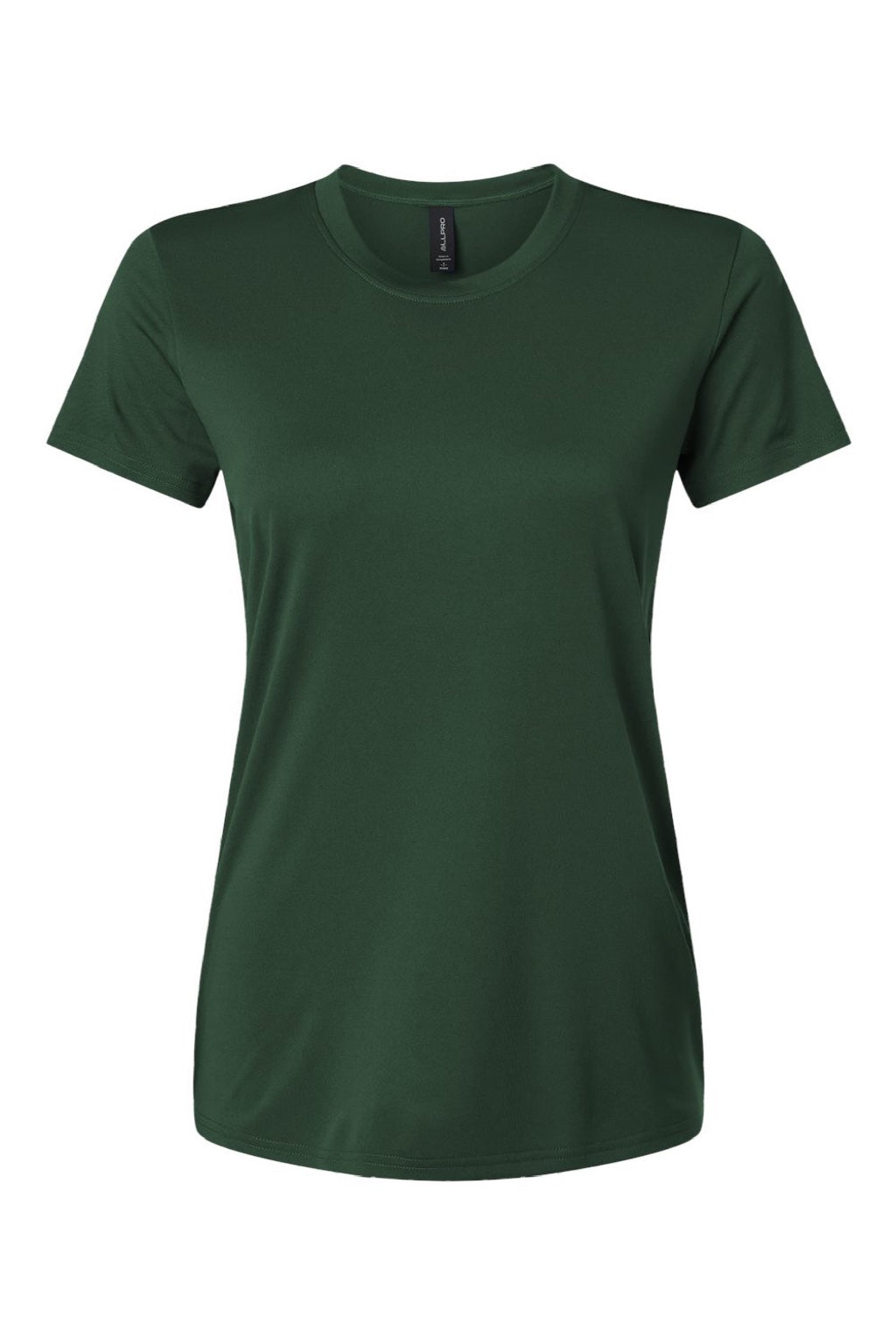 AllPro 48000L Womens Pro Lock Performance Short Sleeve Crewneck T-Shirt Forest Green Flat Front