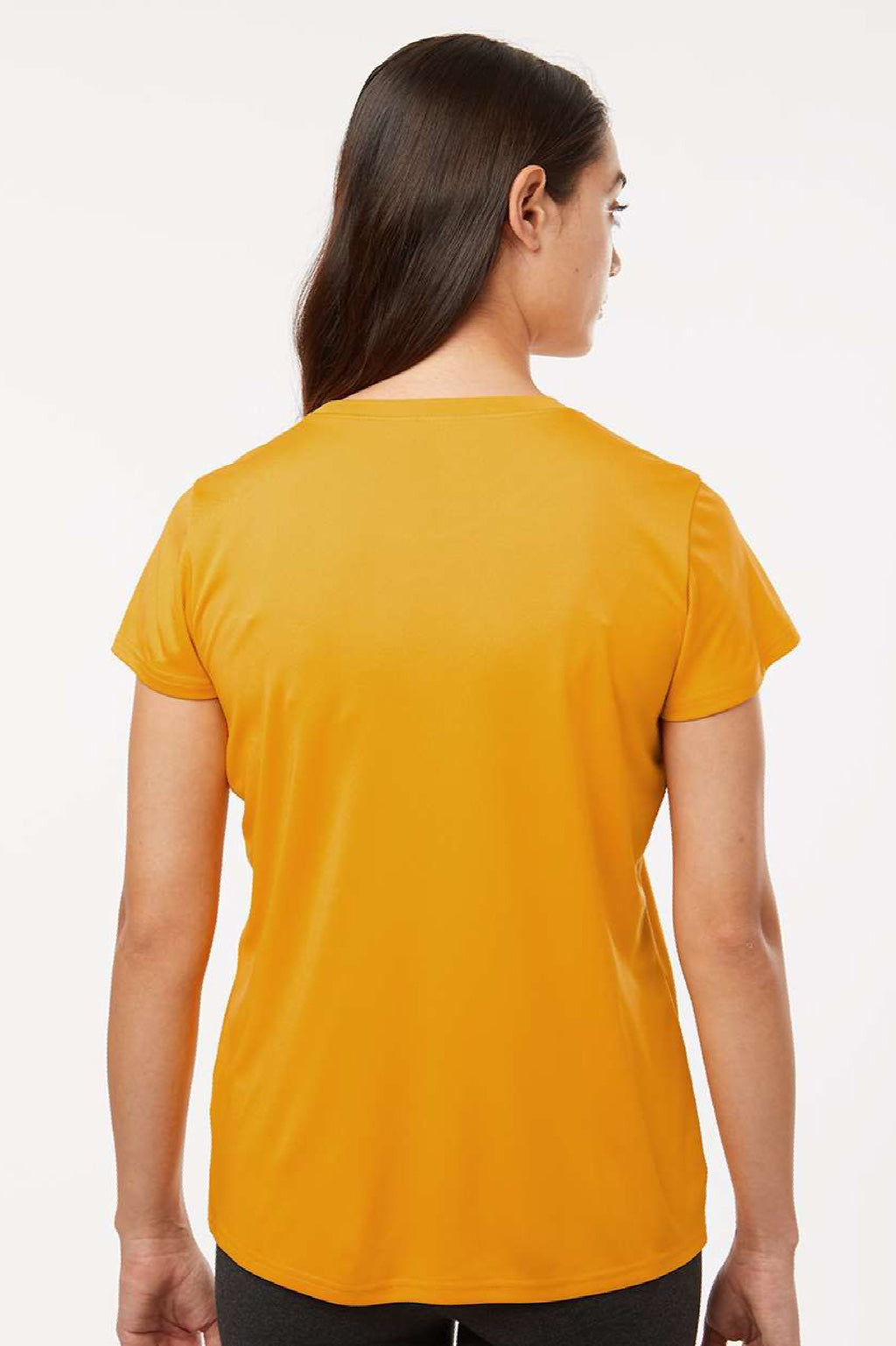AllPro 48000L Womens Pro Lock Performance Short Sleeve Crewneck T-Shirt Gold Model Back