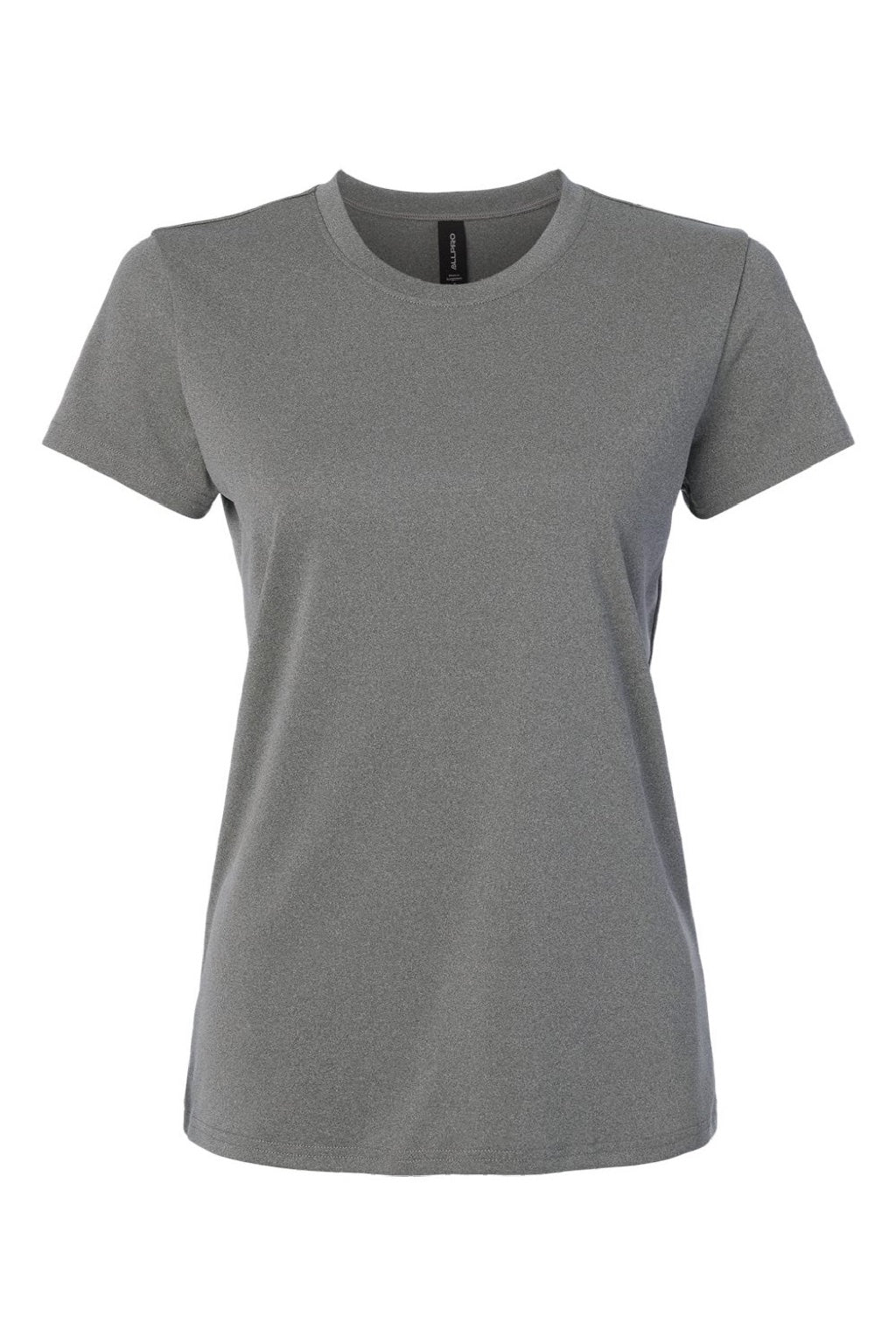AllPro 48000L Womens Pro Lock Performance Short Sleeve Crewneck T-Shirt Heather Granite Grey Flat Front