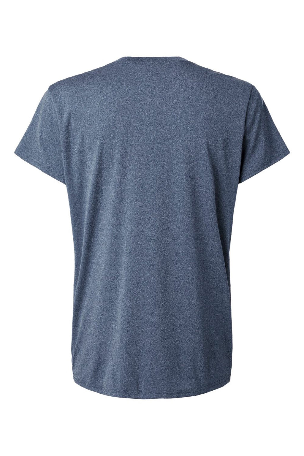 AllPro 48000L Womens Pro Lock Performance Short Sleeve Crewneck T-Shirt Heather Navy Blue Flat Back