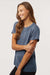 AllPro 48000L Womens Pro Lock Performance Short Sleeve Crewneck T-Shirt Heather Navy Blue Model Side