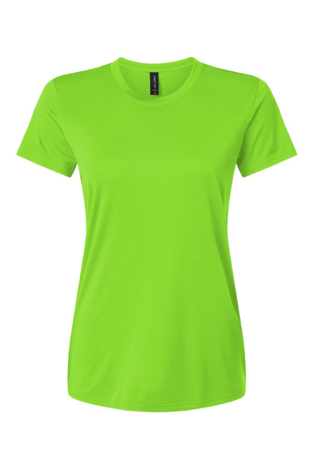 AllPro 48000L Womens Pro Lock Performance Short Sleeve Crewneck T-Shirt Lime Green Flat Front