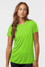 AllPro 48000L Womens Pro Lock Performance Short Sleeve Crewneck T-Shirt Lime Green Model Front