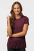 AllPro 48000L Womens Pro Lock Performance Short Sleeve Crewneck T-Shirt Maroon Model Front
