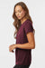 AllPro 48000L Womens Pro Lock Performance Short Sleeve Crewneck T-Shirt Maroon Model Side