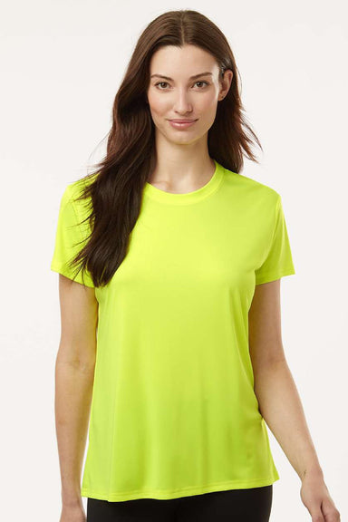 AllPro 48000L Womens Pro Lock Performance Short Sleeve Crewneck T-Shirt Neon Yellow Model Front
