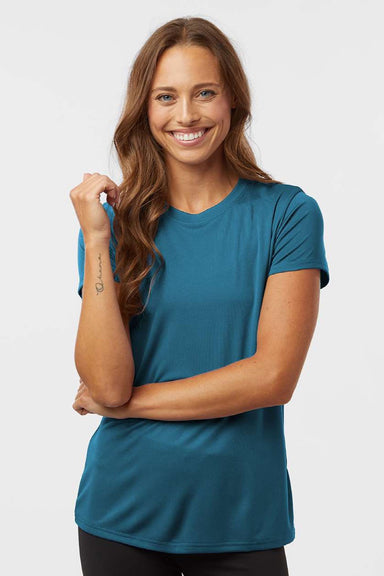 AllPro 48000L Womens Pro Lock Performance Short Sleeve Crewneck T-Shirt Pacific Blue Model Front