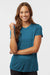 AllPro 48000L Womens Pro Lock Performance Short Sleeve Crewneck T-Shirt Pacific Blue Model Front