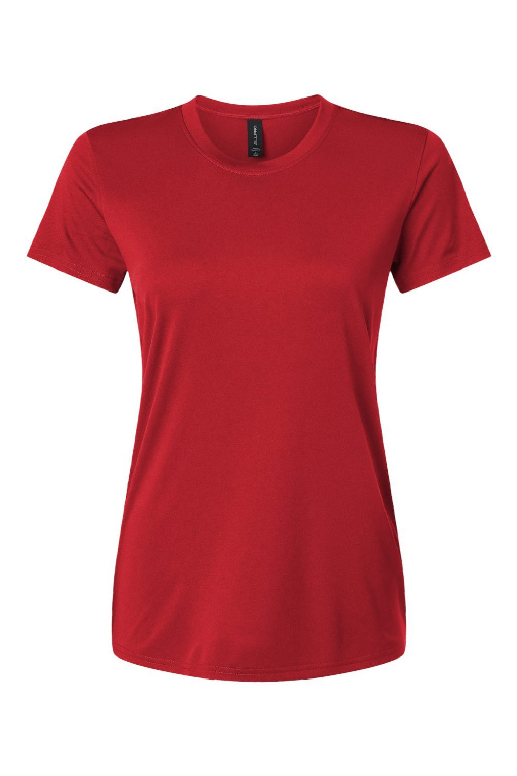 AllPro 48000L Womens Pro Lock Performance Short Sleeve Crewneck T-Shirt Red Flat Front
