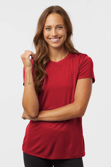 AllPro 48000L Womens Pro Lock Performance Short Sleeve Crewneck T-Shirt Red Model Front