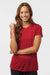 AllPro 48000L Womens Pro Lock Performance Short Sleeve Crewneck T-Shirt Red Model Front