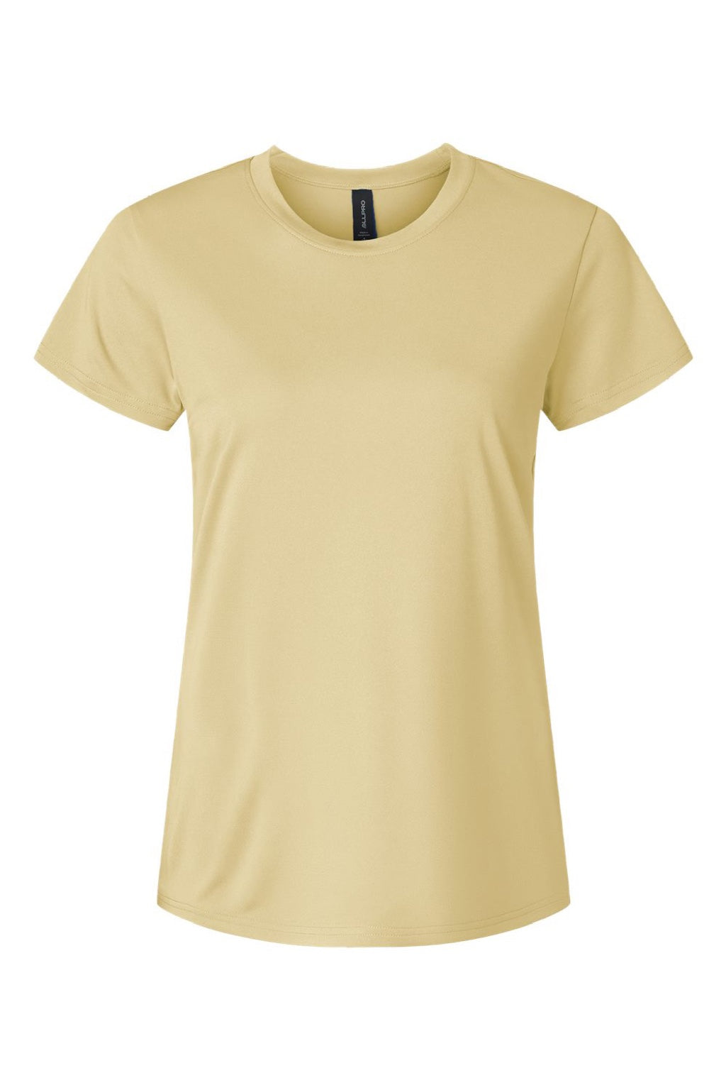 AllPro 48000L Womens Pro Lock Performance Short Sleeve Crewneck T-Shirt Vegas Gold Flat Front