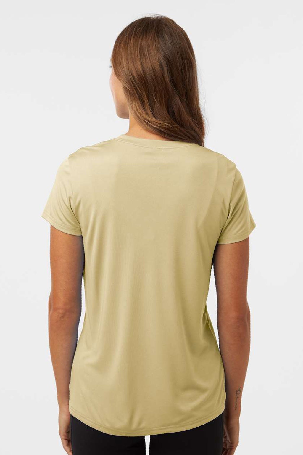 AllPro 48000L Womens Pro Lock Performance Short Sleeve Crewneck T-Shirt Vegas Gold Model Back