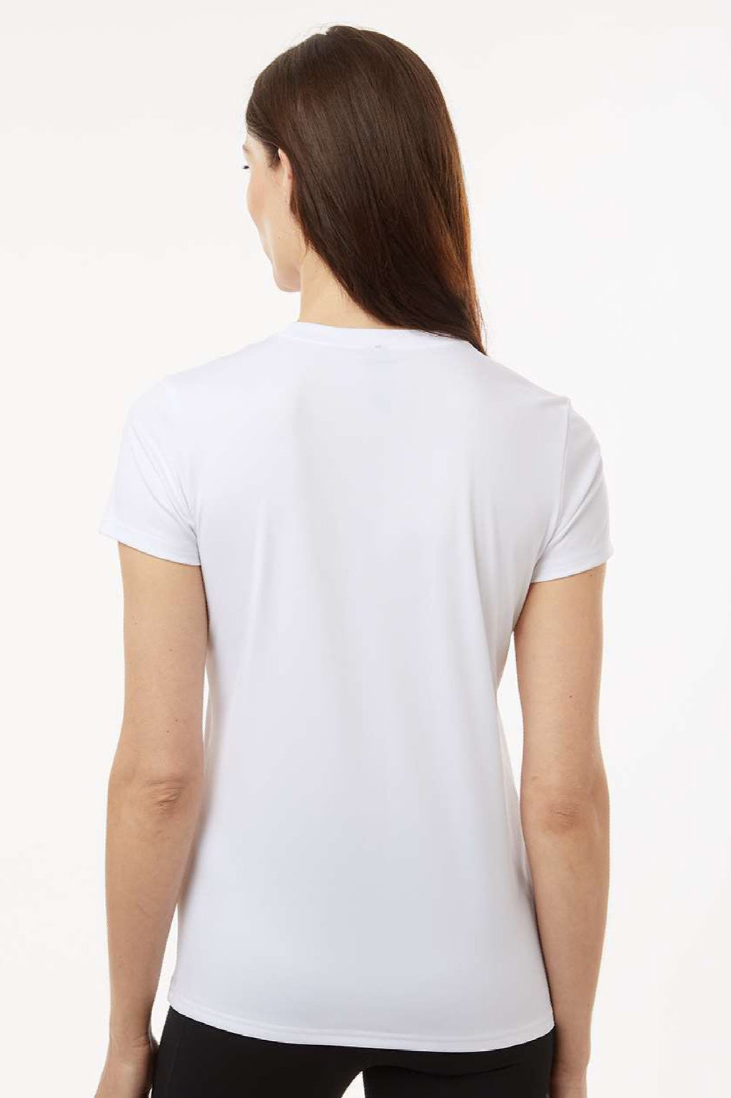 AllPro 48000L Womens Pro Lock Performance Short Sleeve Crewneck T-Shirt White Model Back
