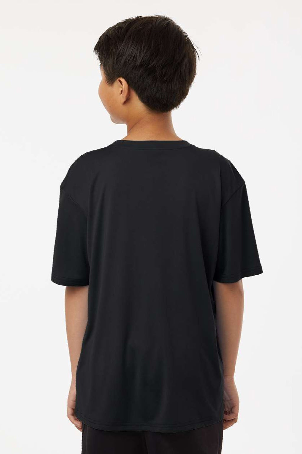 AllPro 48000Y Youth Pro Lock Performance Short Sleeve Crewneck T-Shirt Black Model Back